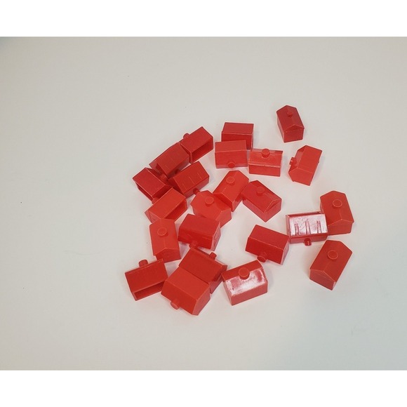 Lot of 23 Vintage Monopoly Red Plastic Hotels Replacement Game Pieces - Picture 1 of 1